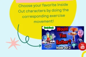 Interactive Inside Out character exercise challenge activity